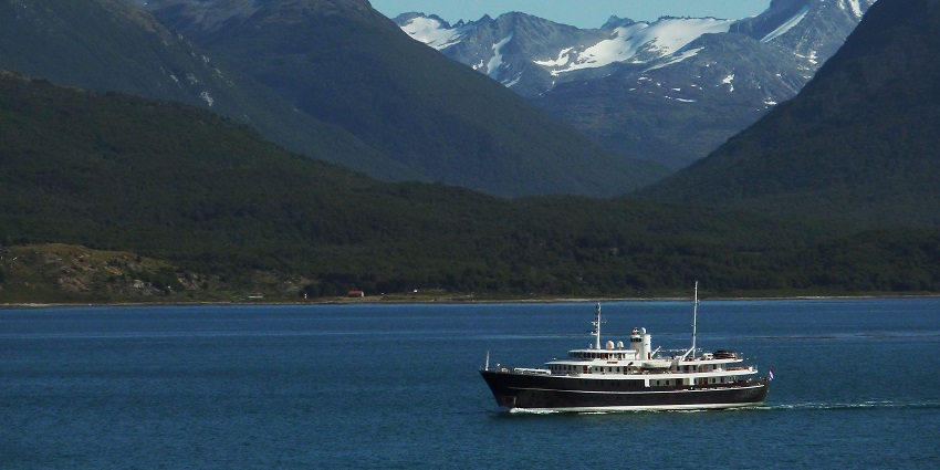 An image of a cruise sailing on Beagle Channel, among things to do in Patagonia, Argentina