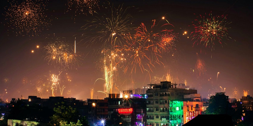 Fireworks light up the sky during the Deepavali Celebration.