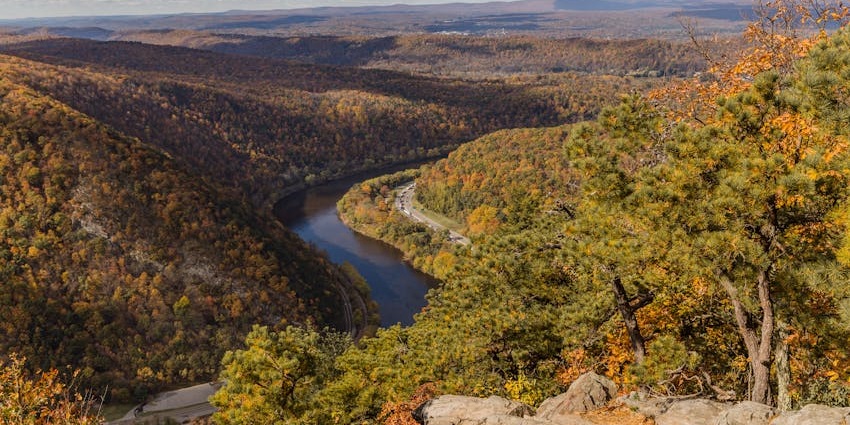 A natural wonder where the Delaware River cuts through mountains, perfect for hiking and paddling.