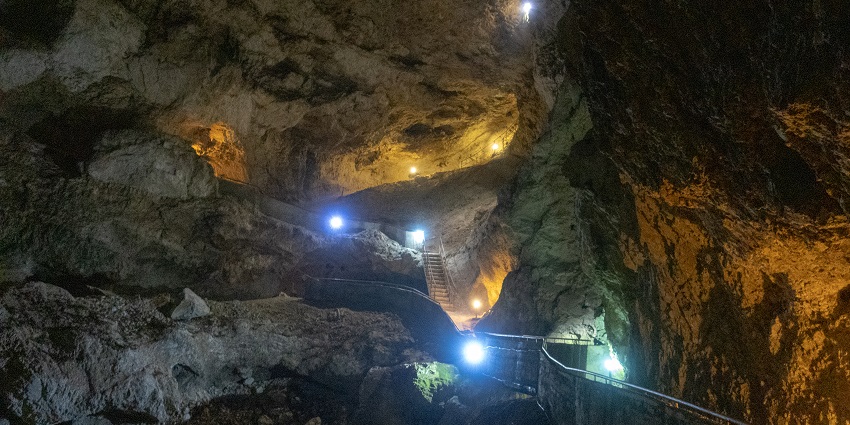 A dramatic cave linked to myths of the underworld, featuring an underground waterfall, among the famous haunted places in Bulgaria.