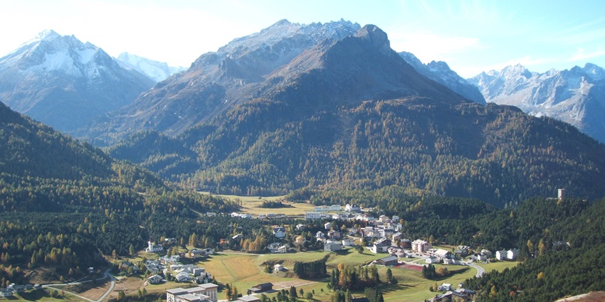 Things to do in St. Moritz include exploring the panoramic hiking trails and bike paths through Switzerland’s picturesque Engadin Valley