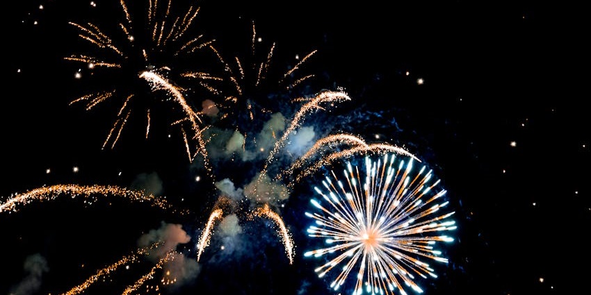 Firework lights up the sky during the Diwali Festival in Mauritius.