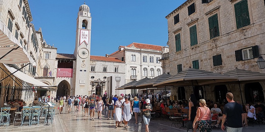 Performances set against the medieval walls of Dubrovnik during one of the festivals in Croatia.
