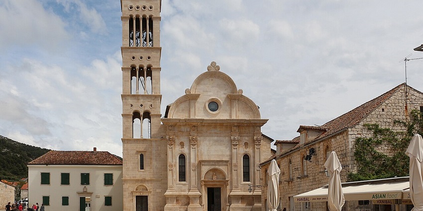 An image of St. Stephen's Cathedral, Hvar, where one of the festivals in Croatia is celebrated.