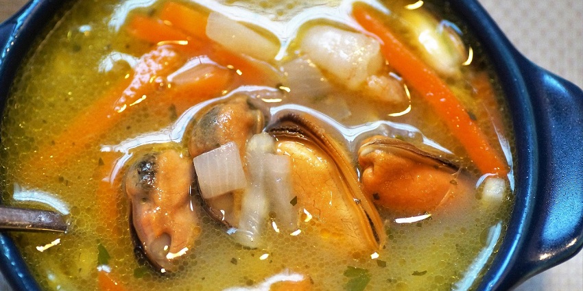 An image of a fish soup at Barra Vieja, one of the famous things to try in Acapulco.