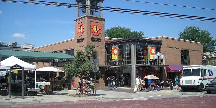 Kerrytown Market & Shops in Ann Arbor; shopping here is one of the things to do in Ann Arbor.