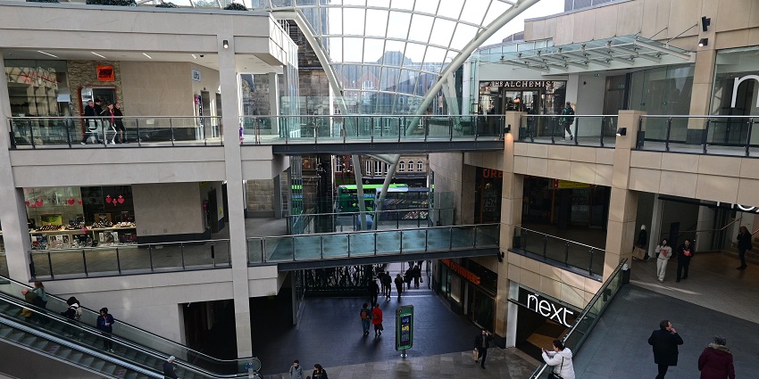 Shop top brands and savour diverse dining options at the bustling, glass-roofed Trinity Leeds mall.