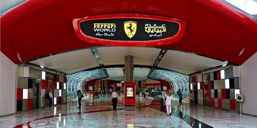 An image of the Ferrari World, which is among the best things to see in Abu Dhabi.