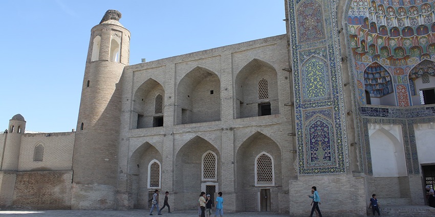Admire vivid tile mosaics, stucco carvings, and Islamic artistry in this 17th-century madrasah.