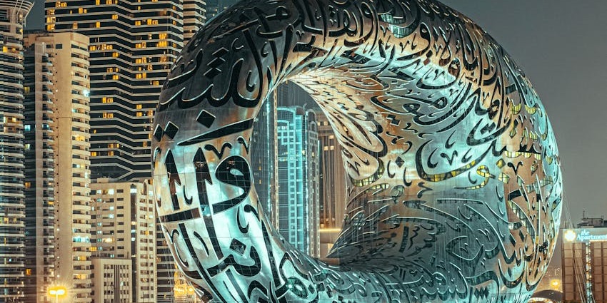 Beautiful image of the Museum of the Furutre— best things to do Dubai in July