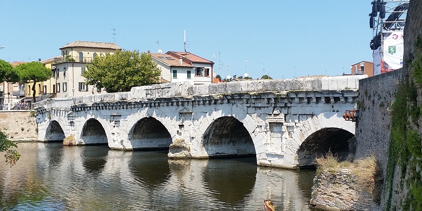 Walking across the historic Tiberius Bridge is among the best things to do in Rimini.