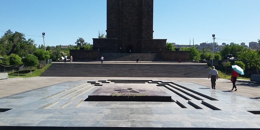 Things to do in Yerevan include exploring the towering statue of Mother Armenia overlooking the city from Victory Park.