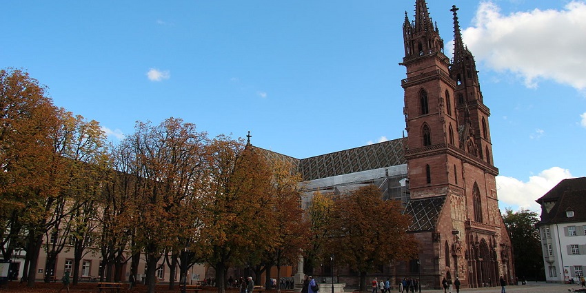 An image of Basel Minster, one of the most famous things to see in Basel in January.