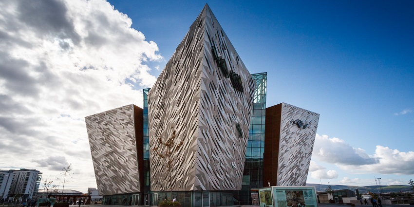 An image of the Titanic Belfast museum, a famous thing to see in Belfast.
