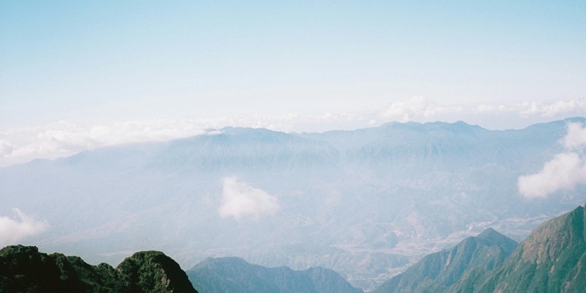 Panoramic view of the City from the Fansipan Mountain near Cat Cat Village, Vietnam