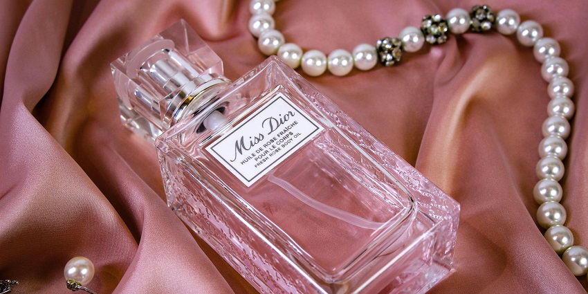 Bottles of luxury French perfume, one of the famous things to buy in Paris.