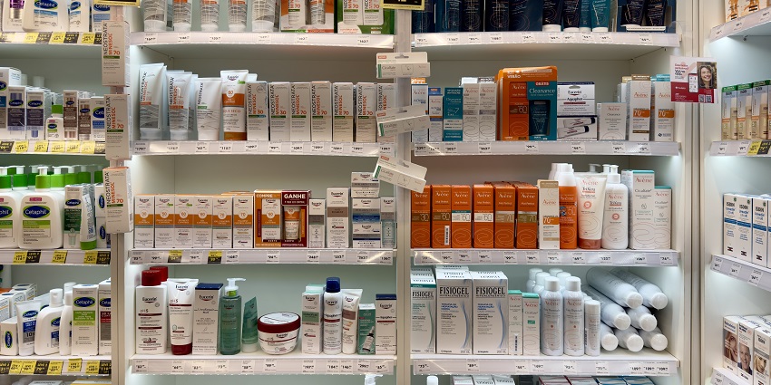 A collection of skincare products similar to the french skincare products available in Paris.