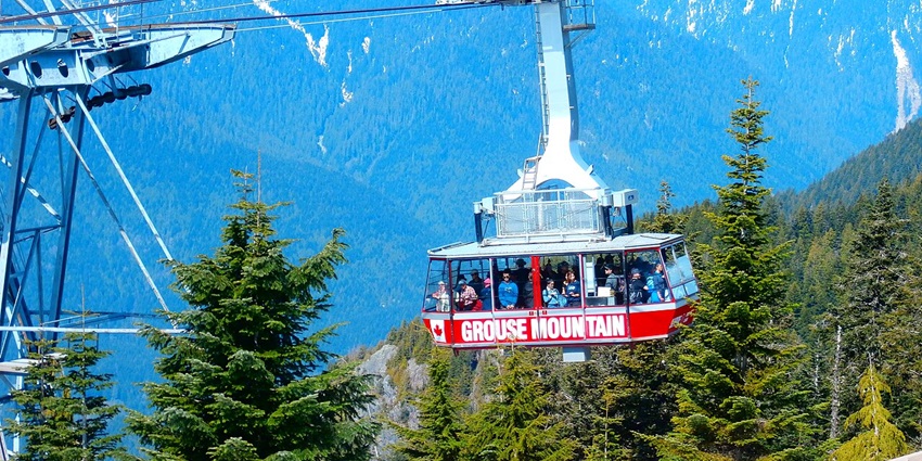 Snowshoeing on Grouse Mountain is one of the adventurous things to do in BC in March.