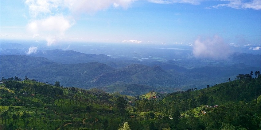 A wide view of mountains from Haputale View Point in Uva Province of Sri Lanka.