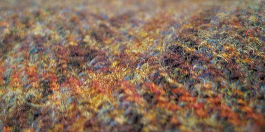 An image showing the Harris Tweed fabric, one of the most famous things to buy in UK.