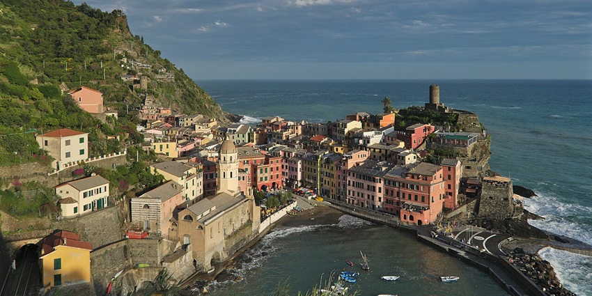 Hike the scenic Sentiero Azzurro trail connecting all five villages, with stunning views.