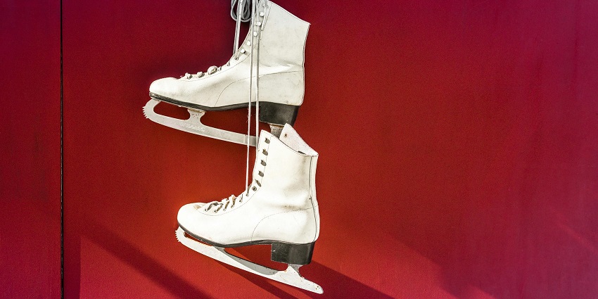 A pair of stylish ice skates, ideal for those looking for things to buy in Canada.
