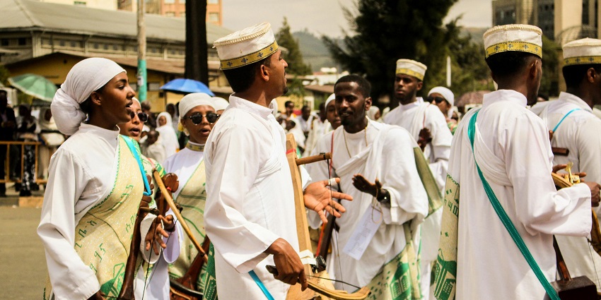 Dancers trying to present their traditional dance form at the Kaay Fecc festival, one of the festivals in Senegal