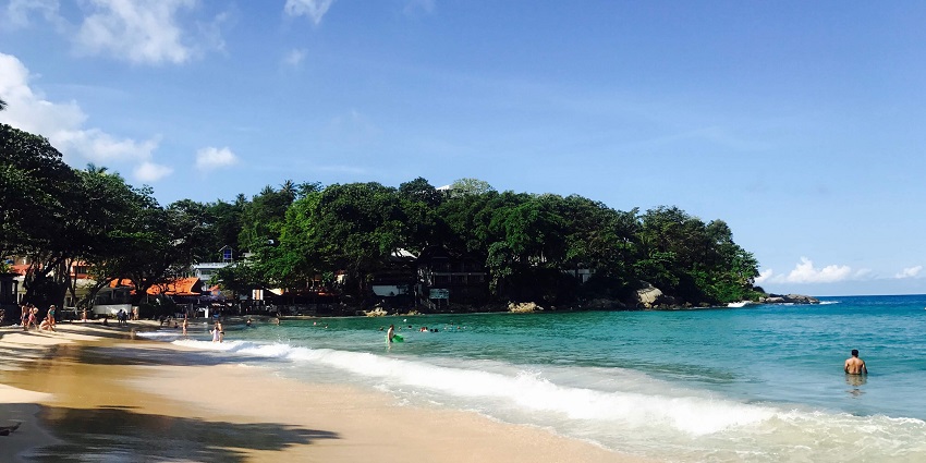 Stunning view of South direction view of Kata beach in the Morning, Phuket, Thailand