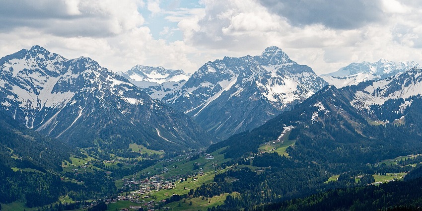 An image of Kleinwalsertal Valley, a famous place to visit in the Austrian Alps.