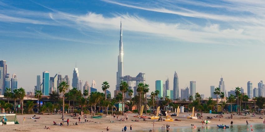 Image of the Dubai city viewed from the distance— Best things to do in Dubai in July