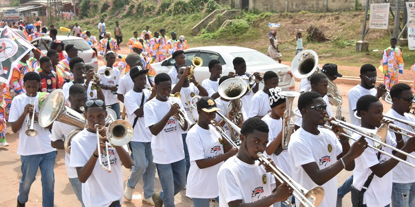 A parade at the vibrant celebrations of Le Fanal, one of the famous festivals in Senegal