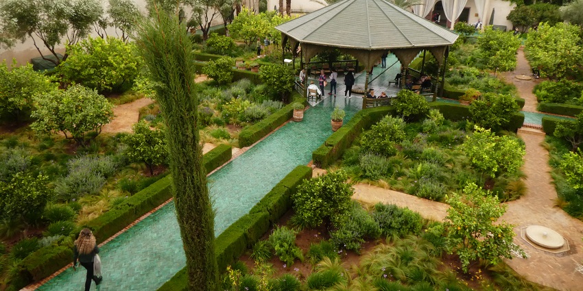 Explore Le Jardin Secret, a tranquil garden offering a blend of Moroccan and Islamic architectural beauty.