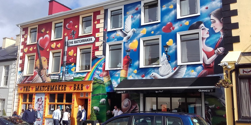 A sea of people gathers on the streets to celebrate a Pride parade in Ireland.
