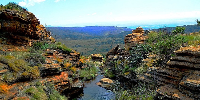 Scenic view of Magalies Meander with lush greenery and winding roads