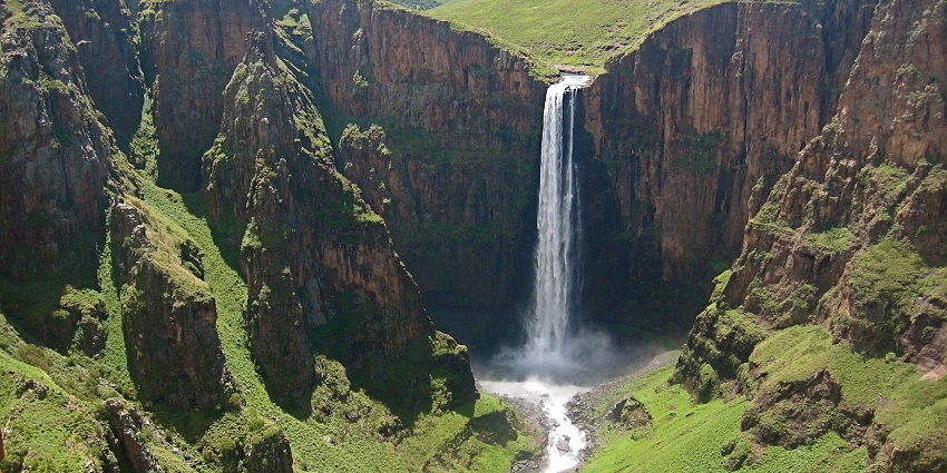 Maletsunyane Falls is one of the most beautiful waterfalls in Lesotho, with mesmerising and breathtaking