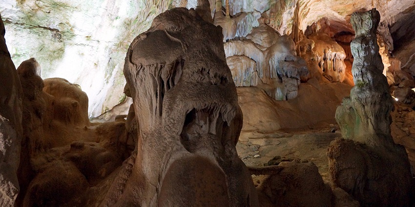 an image of Marble Cave, a well-lit show cave between Ukraine Caves perfect for tourists and photographers