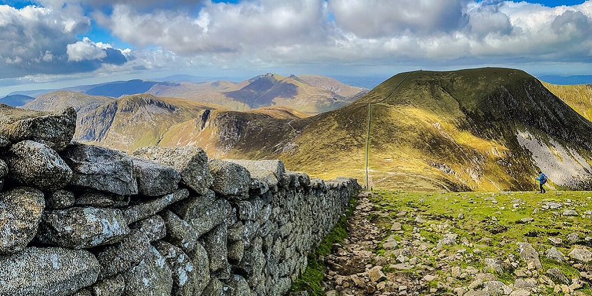 Scenic view of the Mourne Mountains, a popular hiking spot near Belfast, Northern Ireland.