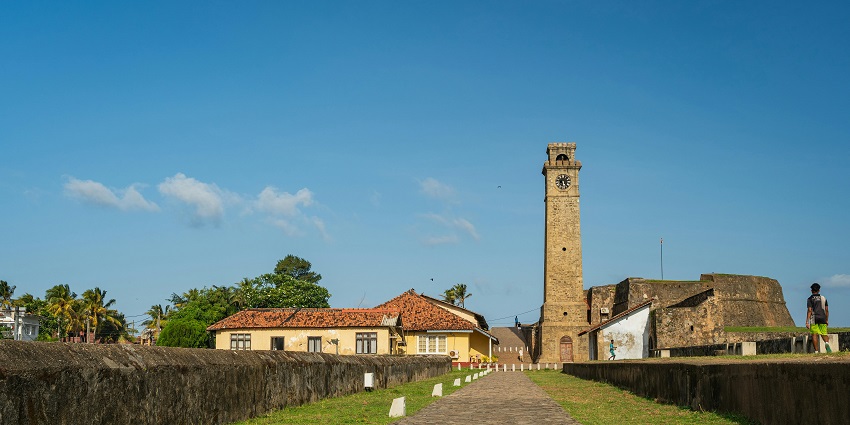 Historic Negombo Dutch Fort near the lagoon, showcasing colonial architecture and ruins