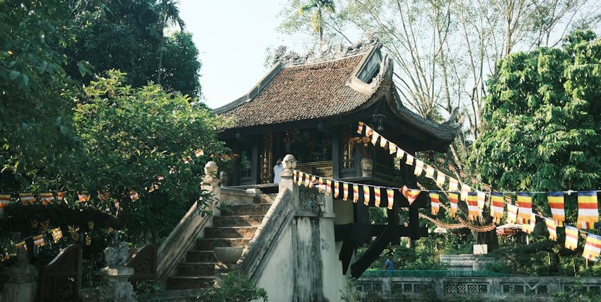 The One Pillar Pagoda is a major tourist attraction that lies near the Imperial Citadel