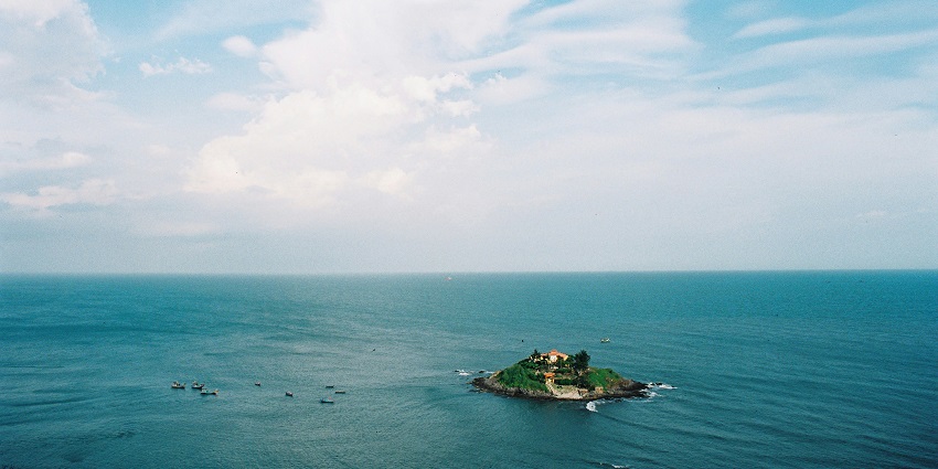 Beautiful view of the island amidst the crystal clear water surrounding