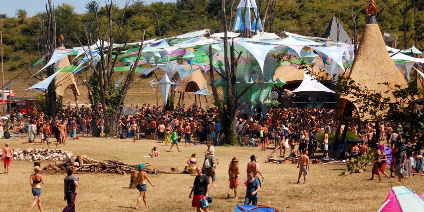 Main stage at Ozora Festival, a vibrant hub for music, art, creativity, and communal connection.