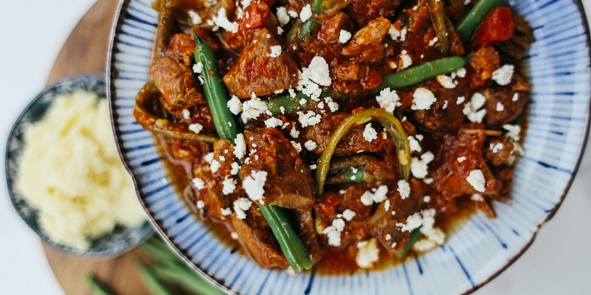 An image of Peka which was prepared under a metal bell, which is among the best food in Croatia.