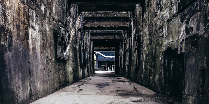 An abandoned railway tunnel reputedly haunted, set in a quiet, forested part of New South Wales.