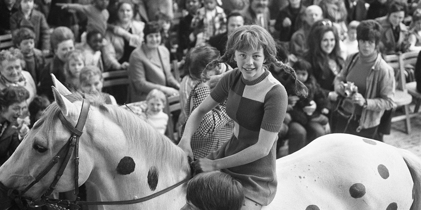 Children dressed as storybook characters at the Pippi Longstocking Festival in Velenje, Slovenia.