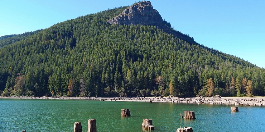 A rewarding hiking spot offering panoramic views of Rattlesnake Lake and surrounding peaks.