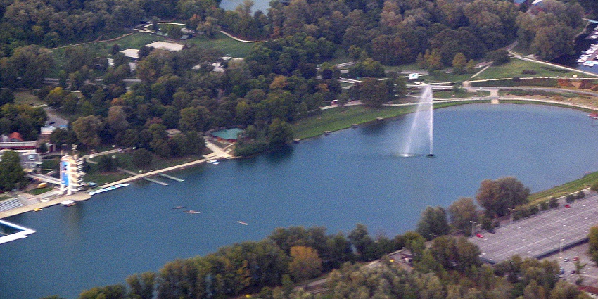 Escape to Ada Ciganlija, a popular island on the Sava River offering beaches, sports, and nature trails.