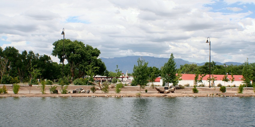 Peaceful spot at Tingley Beach, one of the best things to do in Albuquerque.