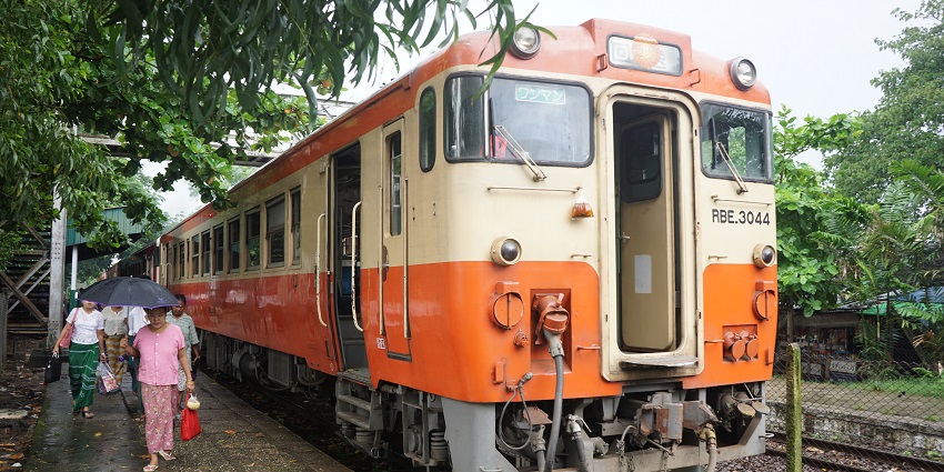 Ride the Yangon Circular Train, a local experience and one of the best things to do in Yangon.