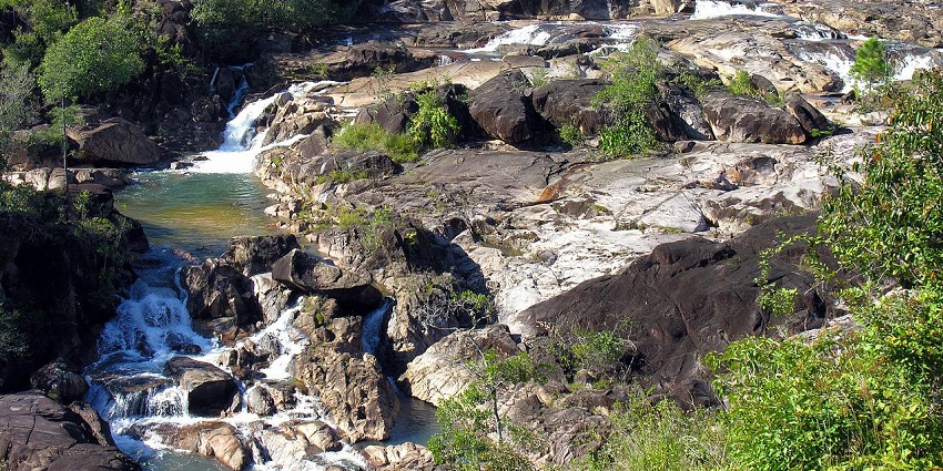 Rio On Pools, a stunning waterfalls in Belize with clear, serene natural pools.