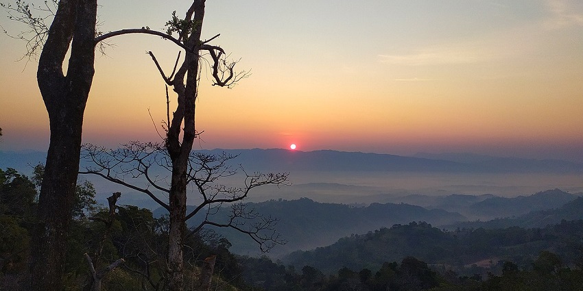 The panoramic view of sunrise at the Sajek valley is a glimpse that is indeed enchanting.
